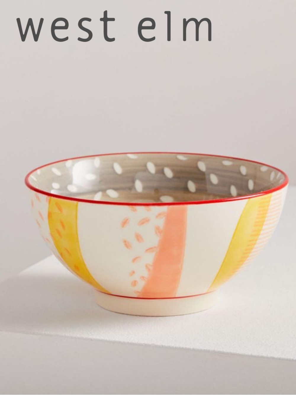 West Elm Hand-Painted Pattern Pop Bowl